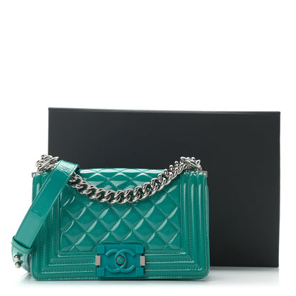Chanel Patent Calfskin Quilted Small Plexiglass Boy Flap Turquoise 11 of 11