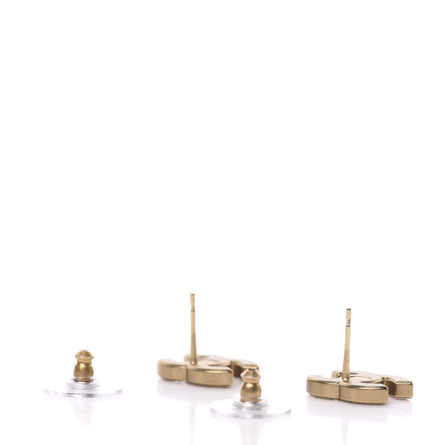 Chanel Crystal CC Earrings Gold 3 of 5