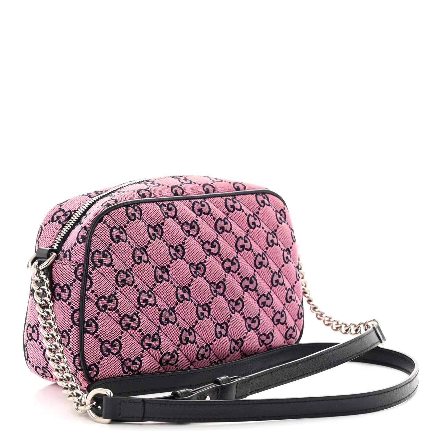 Monogram Multicolor Matelasse Diagonal Small GG Marmont Chain Shoulder Bag Pink Blue