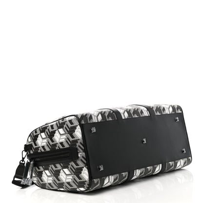 MCM Cubic Monogram Large Traveler Weekender Bag Black White 3 of 8
