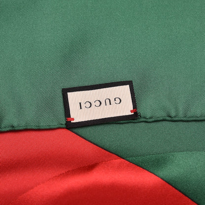 Gucci Silk Monogram Web Scarf Green Red 4 of 5