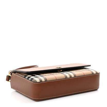 Burberry Calfskin Vintage Check New Hampshire Bag Archive Beige Tan 4 of 11