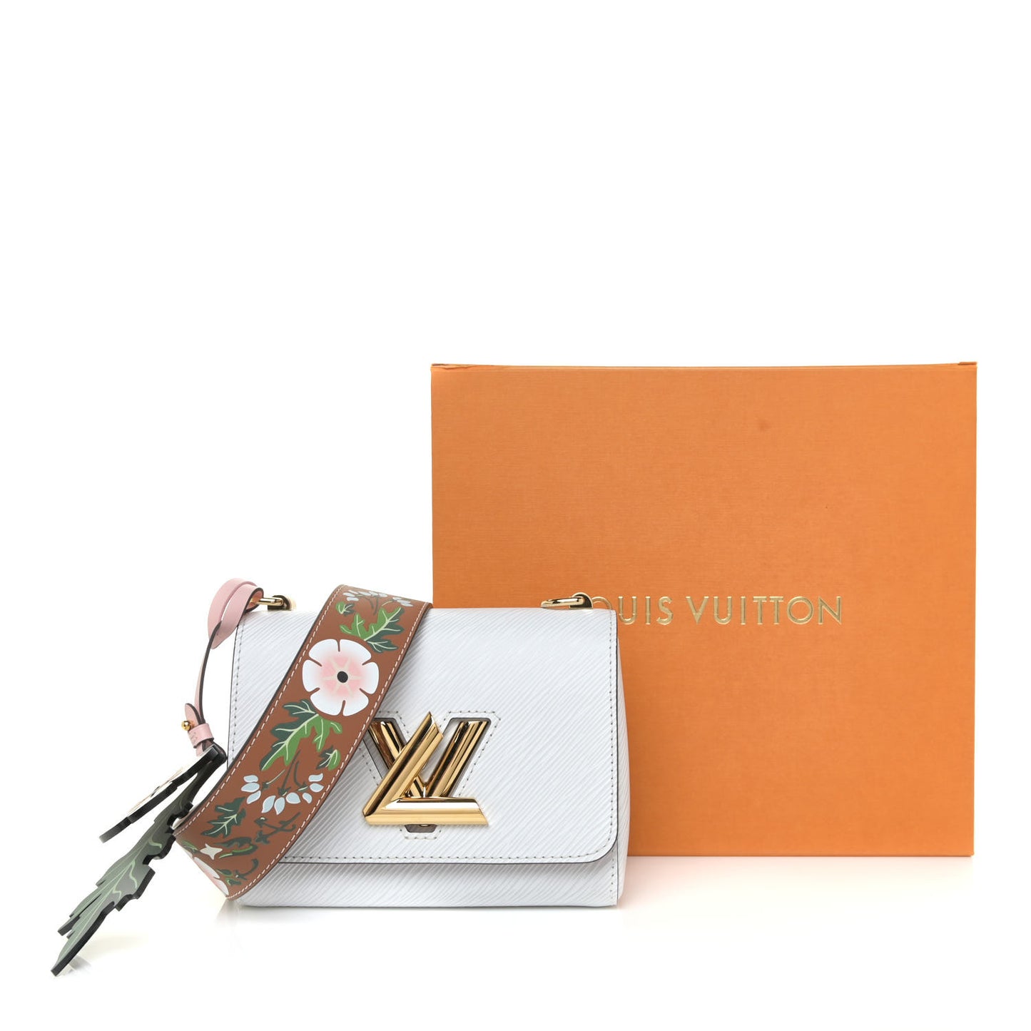 Epi Asnieres Flowers Twist Shoulder Bag PM White