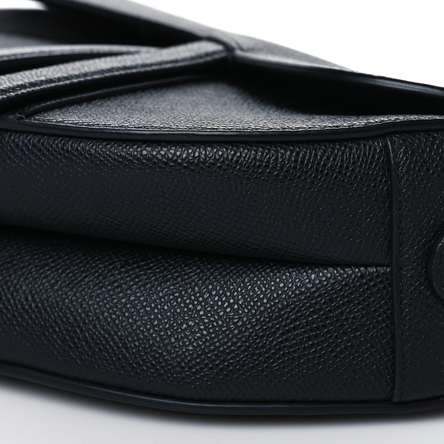 Christian Dior Grained Calfskin Saddle Bag Black 10 of 11