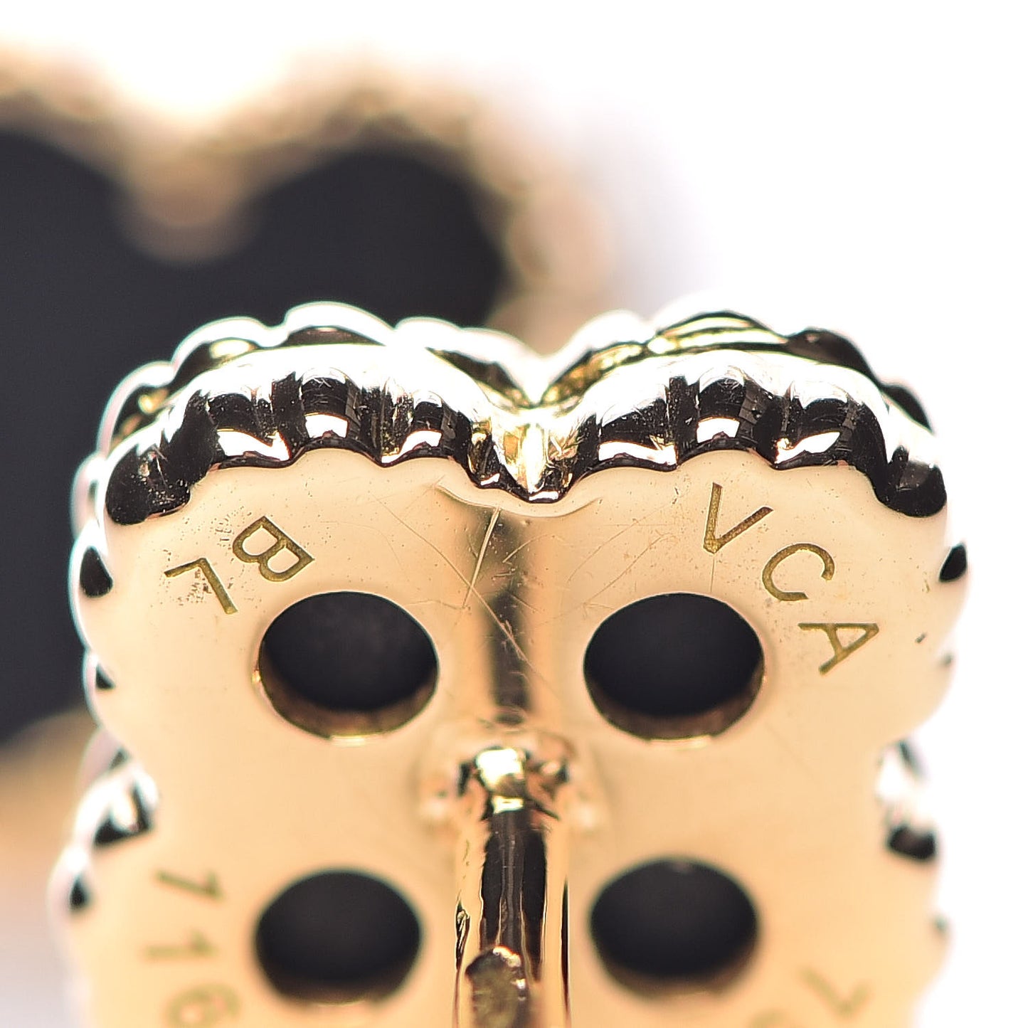 18K Yellow Gold Black Onyx Sweet Alhambra Earrings