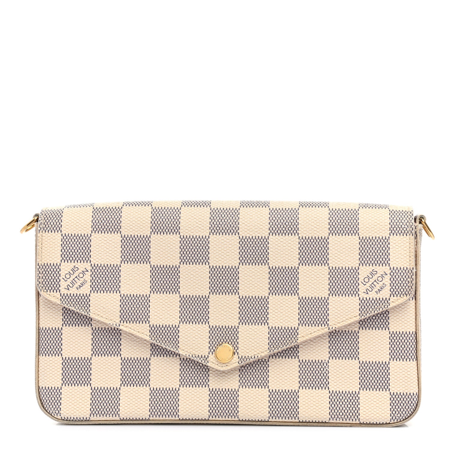 Louis Vuitton Damier Azur Pochette Felicie Chain Wallet Rose Ballerine 2 of 9