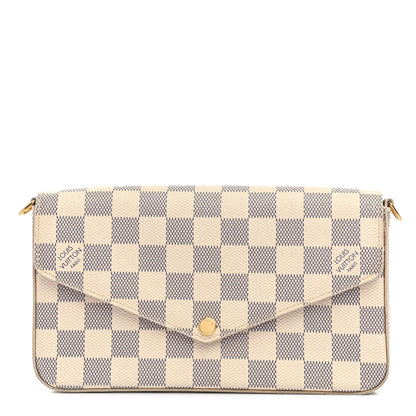 Louis Vuitton Damier Azur Pochette Felicie Chain Wallet Rose Ballerine 2 of 9