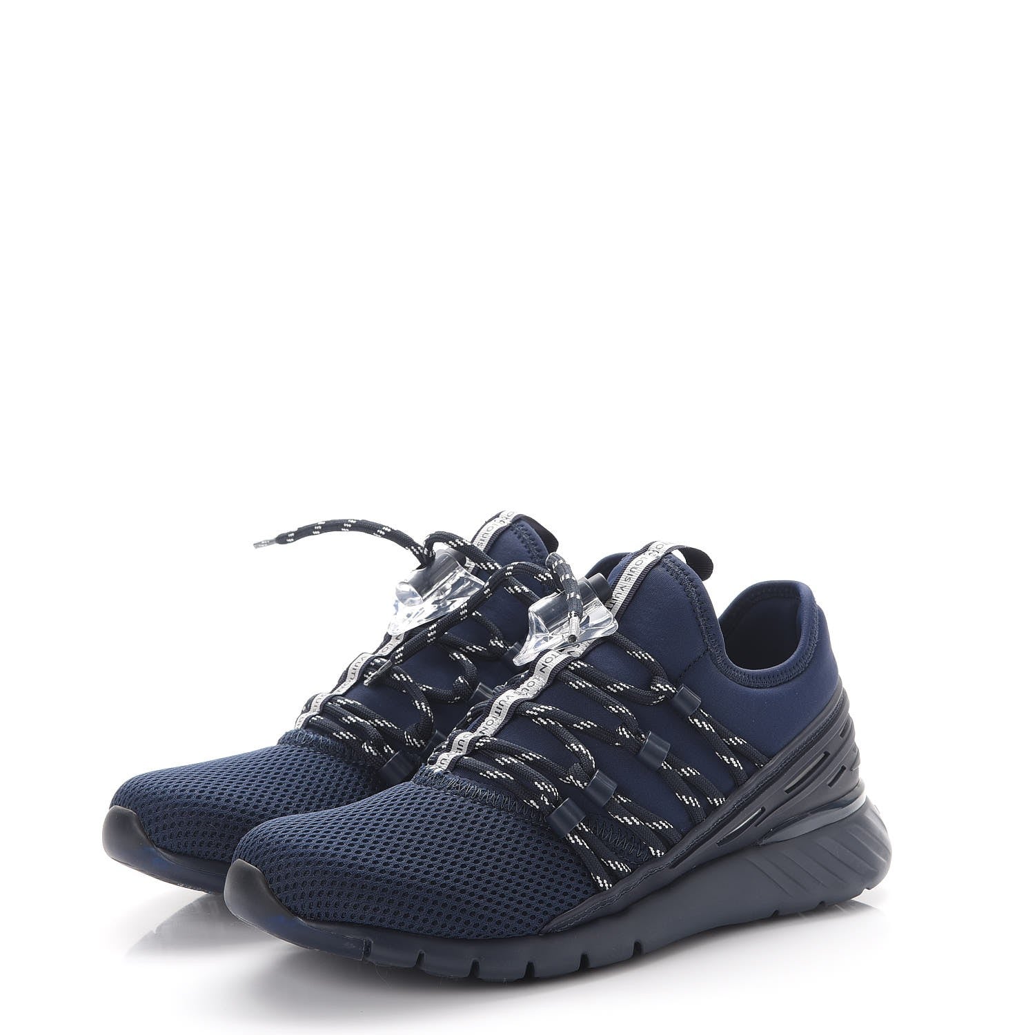 Louis Vuitton Neoprene Mesh Rubber Fastlane Low Sneakers 37 Marine 3 of 9