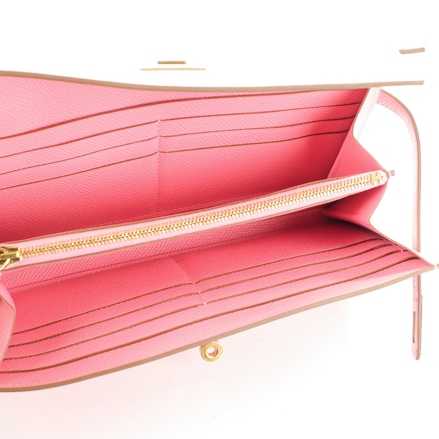 Epsom Kelly Longue Wallet Rose Confetti
