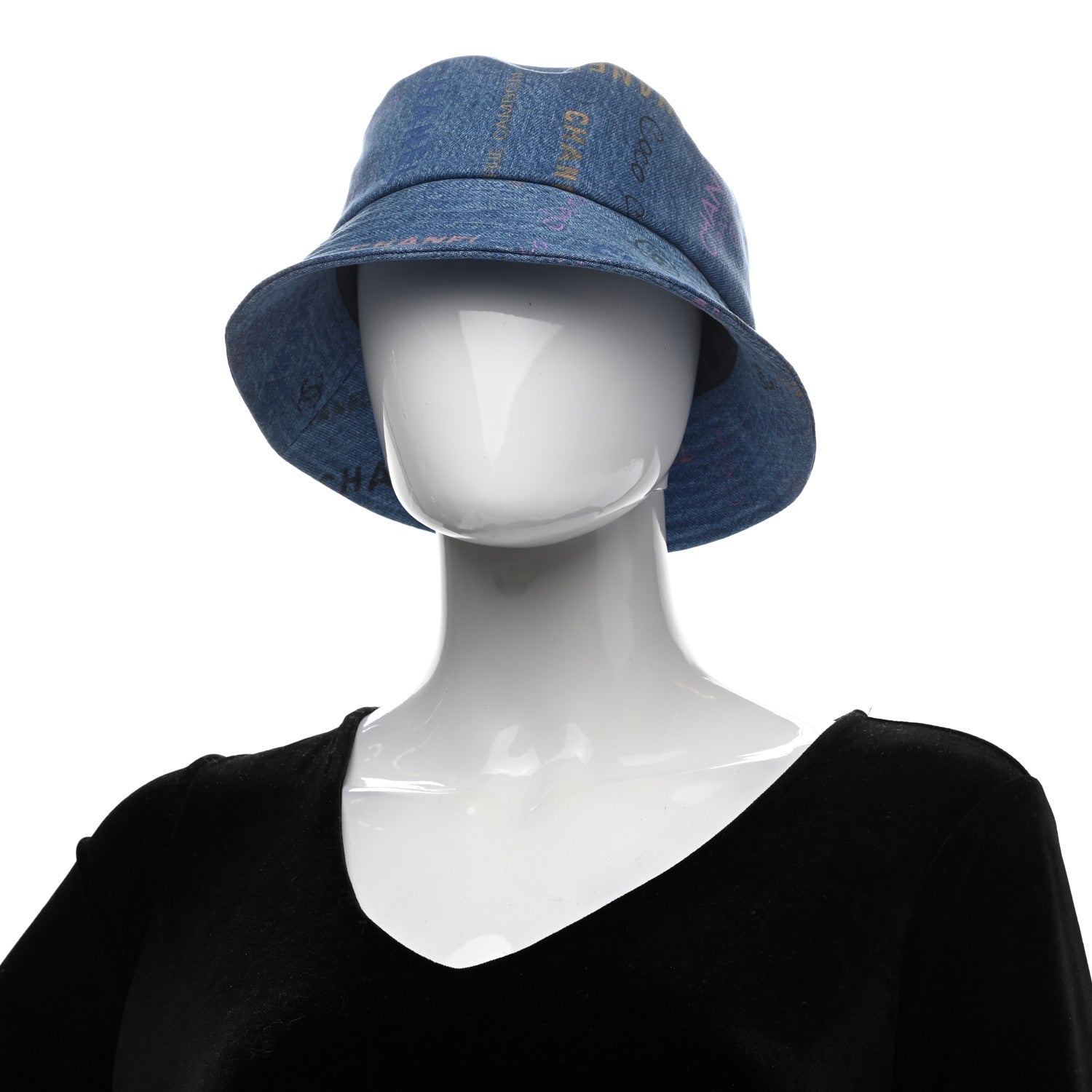 Chanel Denim Mood Cloche Bucket Hat M Blue 2 of 8