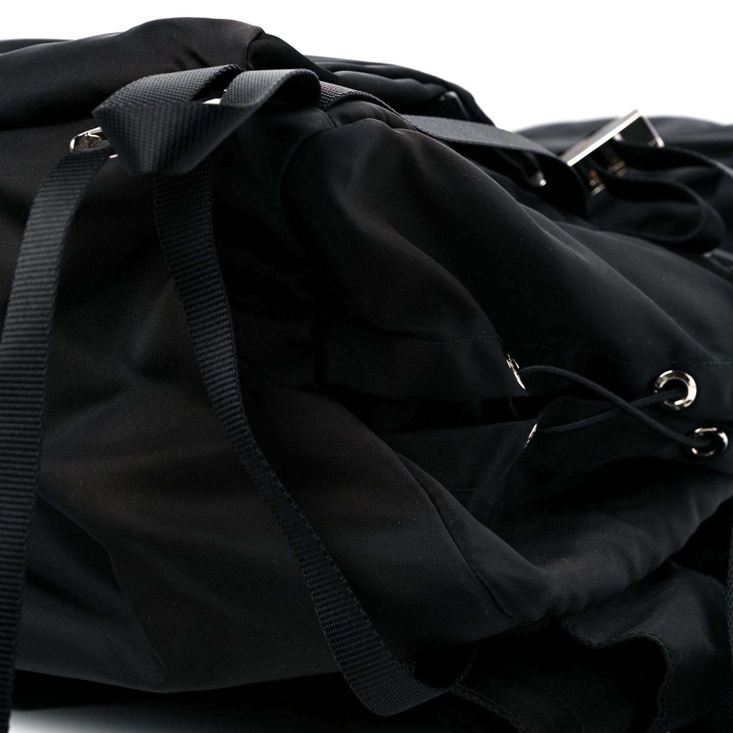 Tessuto Nylon Montagna Double Buckle Backpack Black