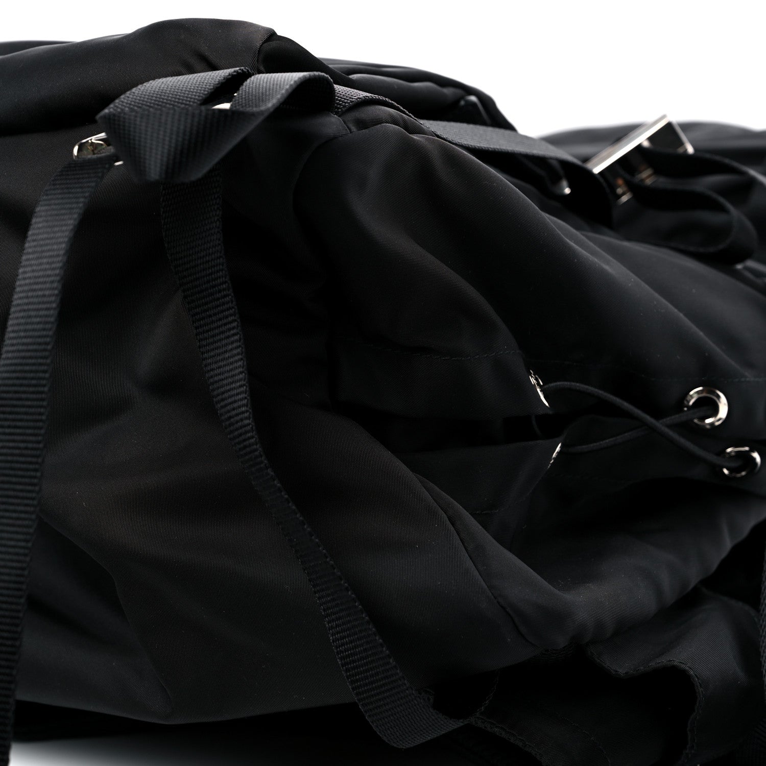 Prada Tessuto Nylon Montagna Double Buckle Backpack Black 8 of 10