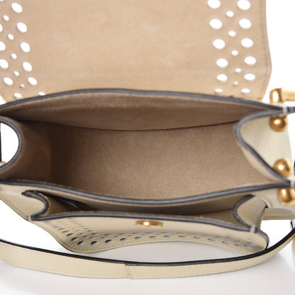 Chloe Calfskin Perforated Mini Hudson Shoulder Bag White 6 of 9