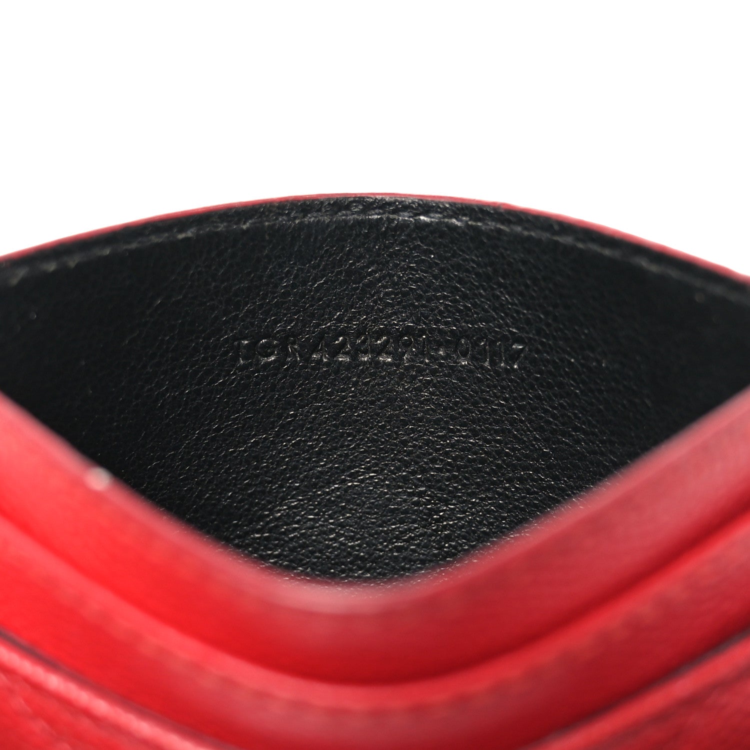 Saint Laurent Grain De Poudre Matelasse Chevron Monogram Credit Card Case New Red 7 of 10