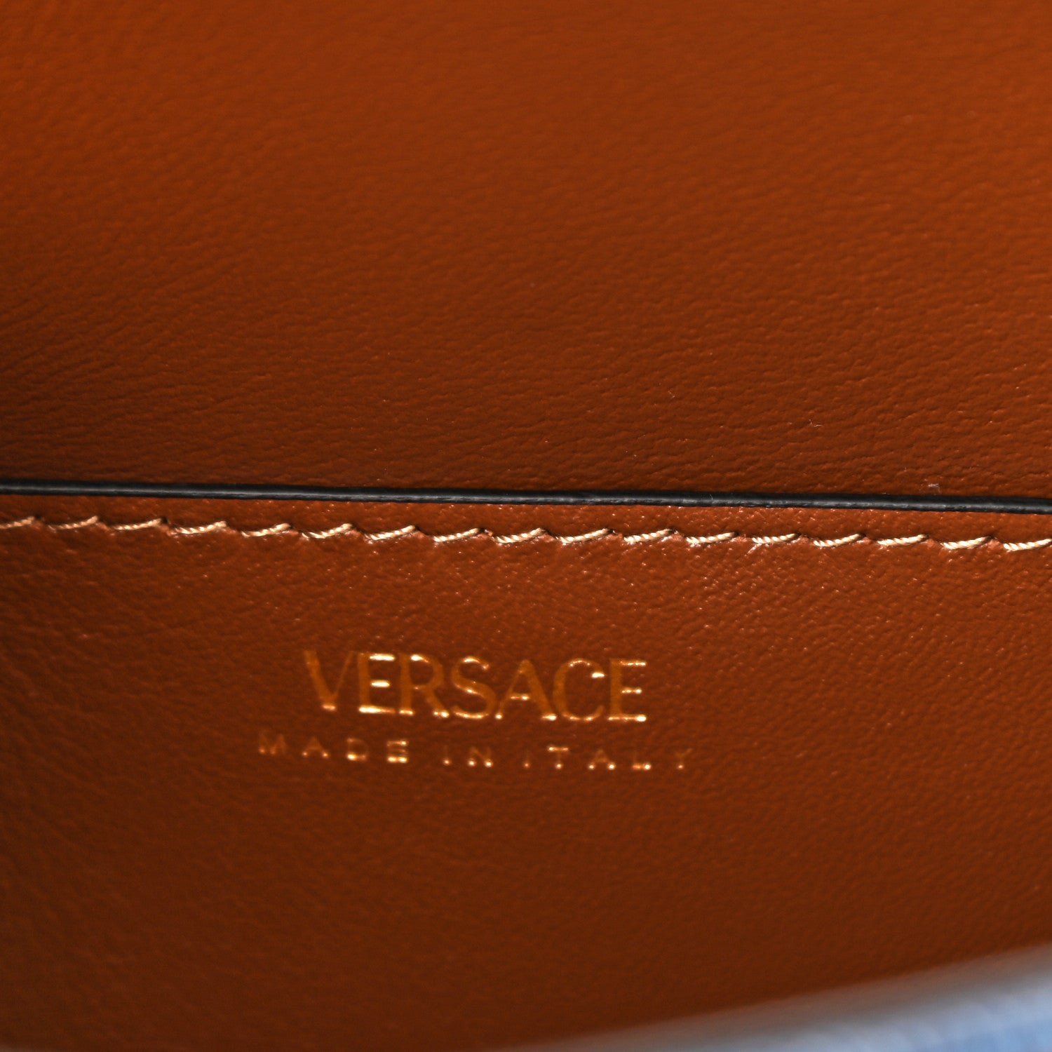 Versace Denim Small La Medusa Chain Top Handle Handbag Navy Blue 5 of 8