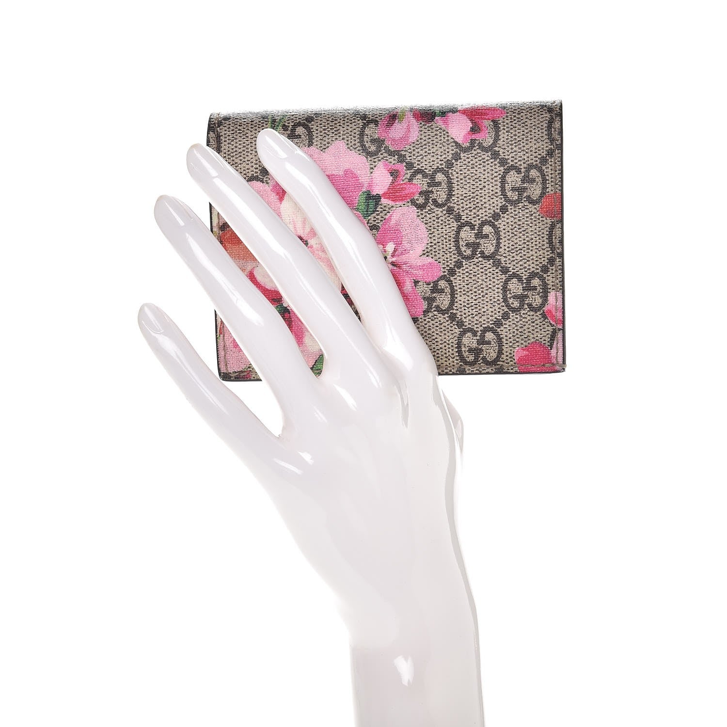 Gucci GG Supreme Monogram Blooms Card Case Beige Multicolor Dry Rose 2 of 8