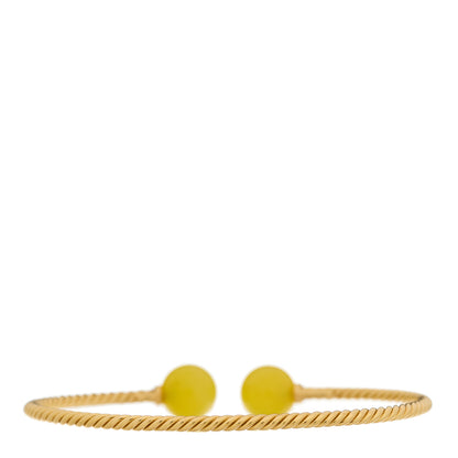David Yurman 18K Yellow Gold Yellow Agate 10mm Solari Bracelet 2 of 3