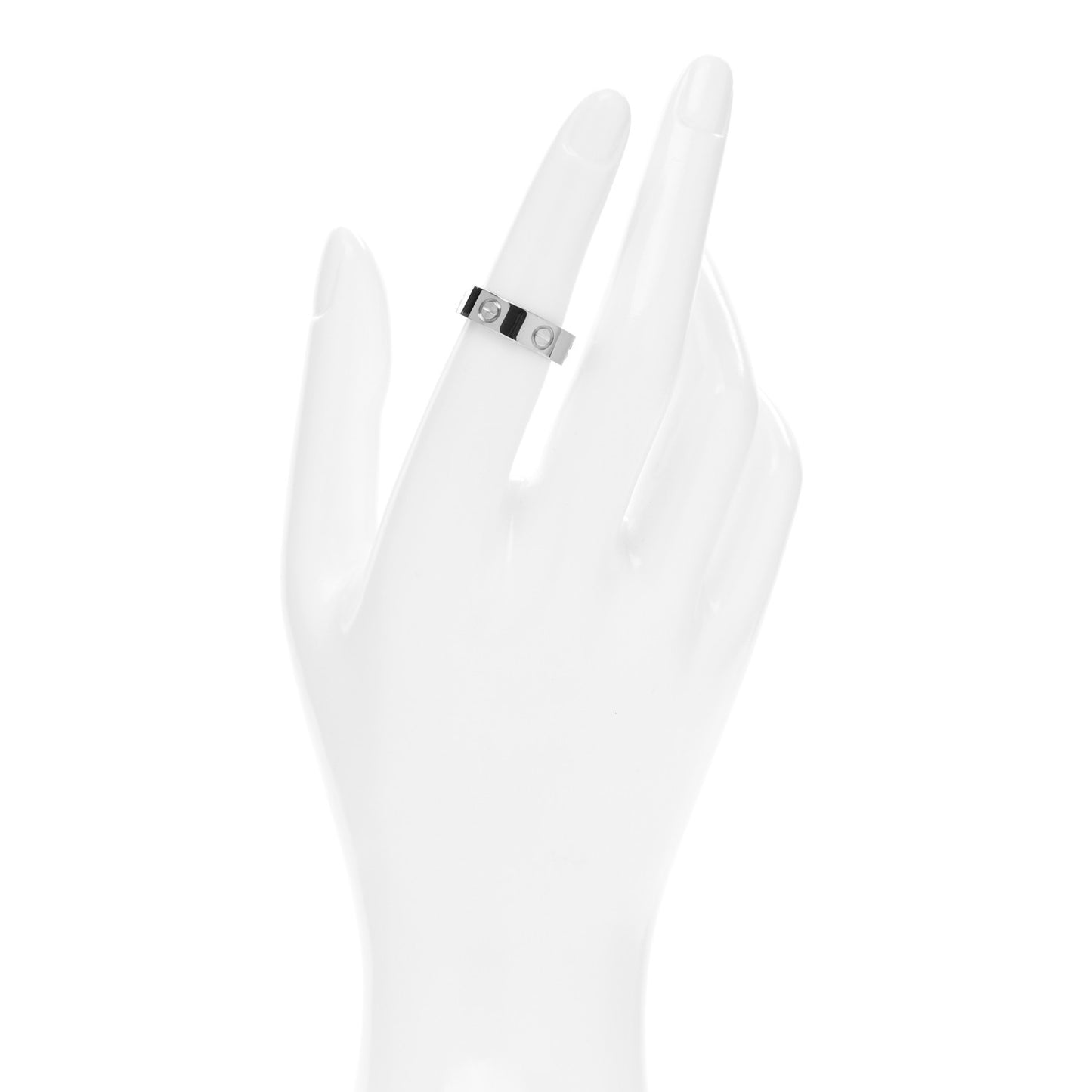 18K White Gold 5.5mm LOVE Ring 52 6