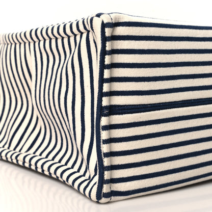 Celine Canvas Calfskin Triomphe Large Cabas Navy Tan 8 of 9