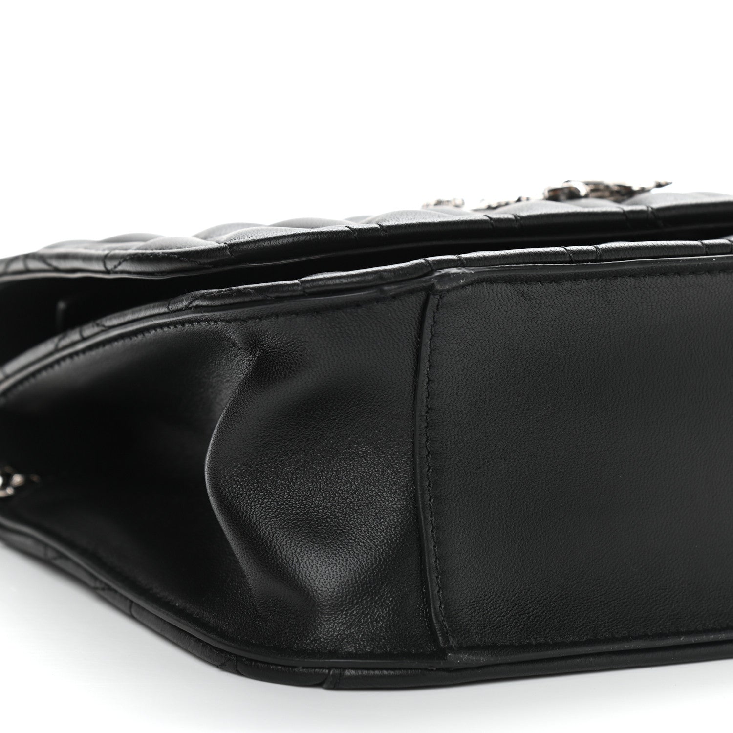 Versace Nappa Quilted Virtus Top Handle Shoulder Bag Black 9 of 11