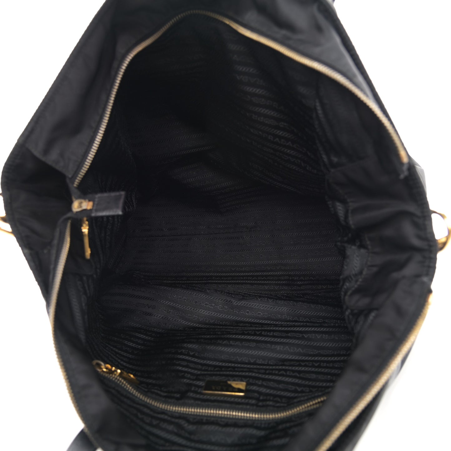 Tessuto Nylon Saffiano Shopping Tote Black