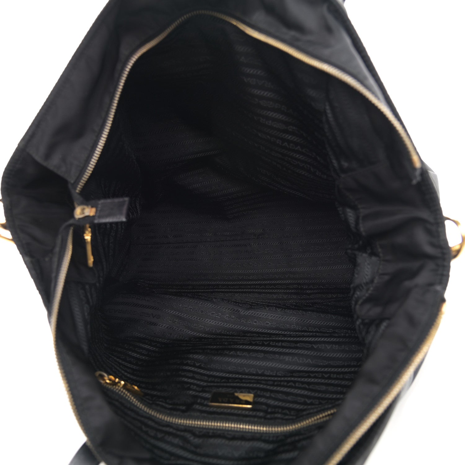 Prada Tessuto Nylon Saffiano Shopping Tote Black 5 of 12