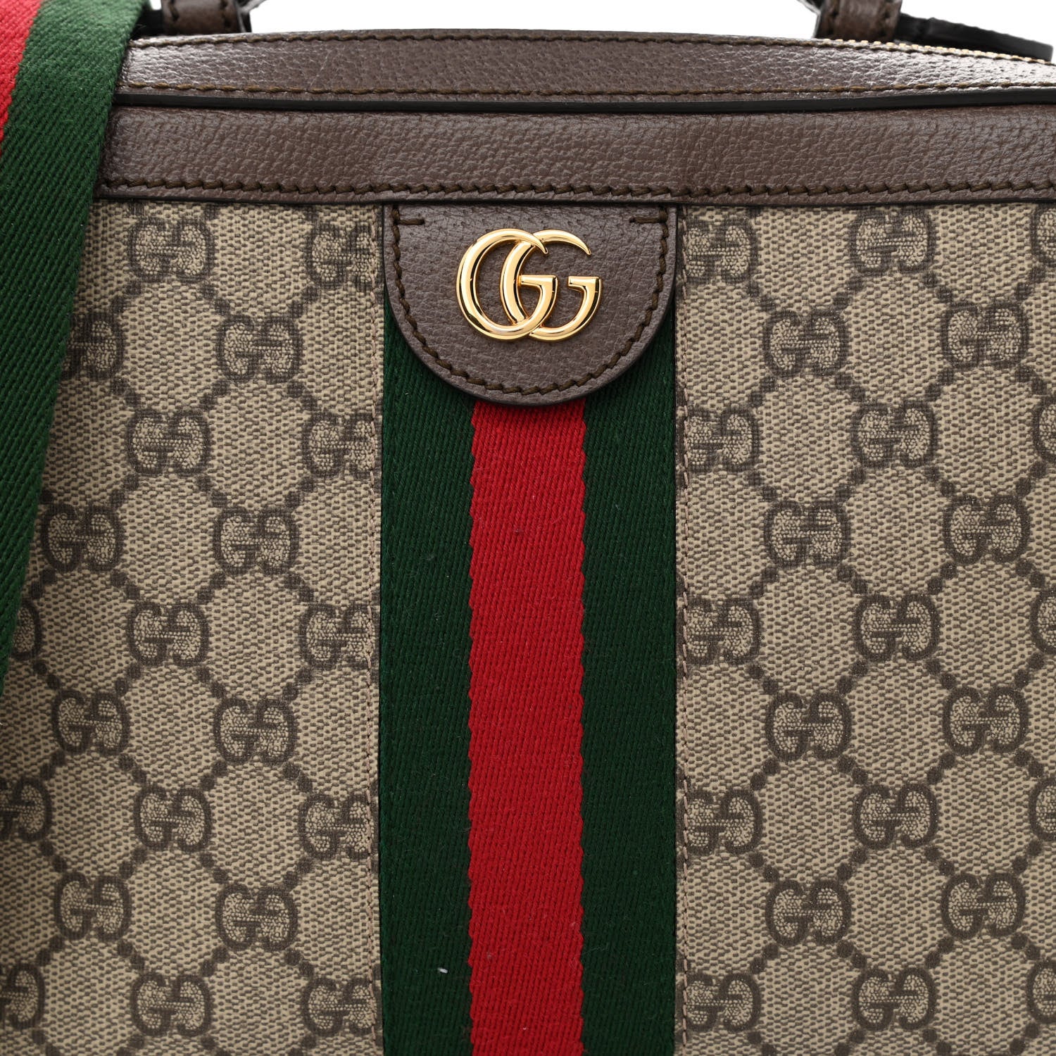 Gucci GG Supreme Monogram Web Small Ophidia Top Handle Shoulder Bag Brown 8 of 10