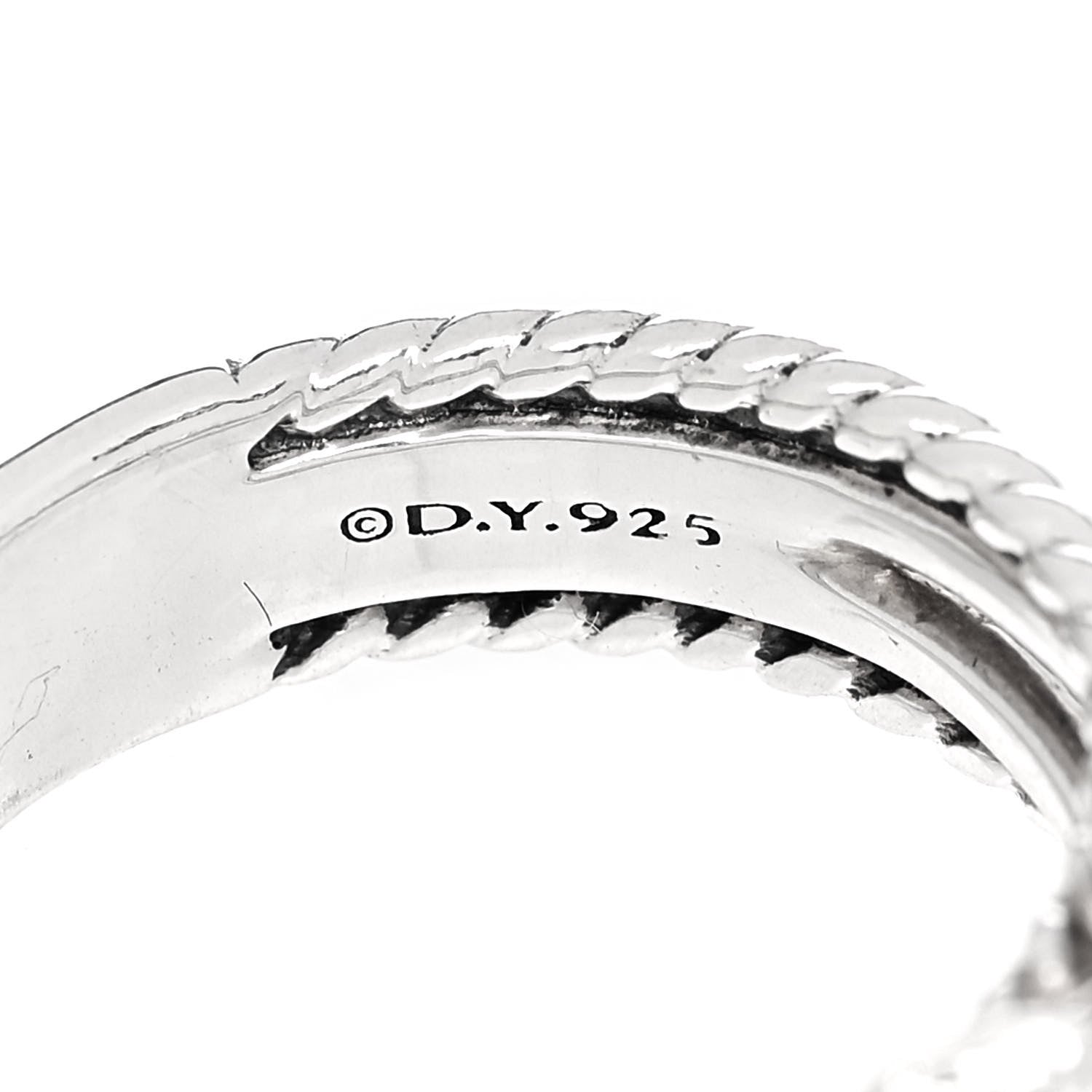 David Yurman Sterling Silver Diamond X Crossover Ring 53 6.25 4 of 5