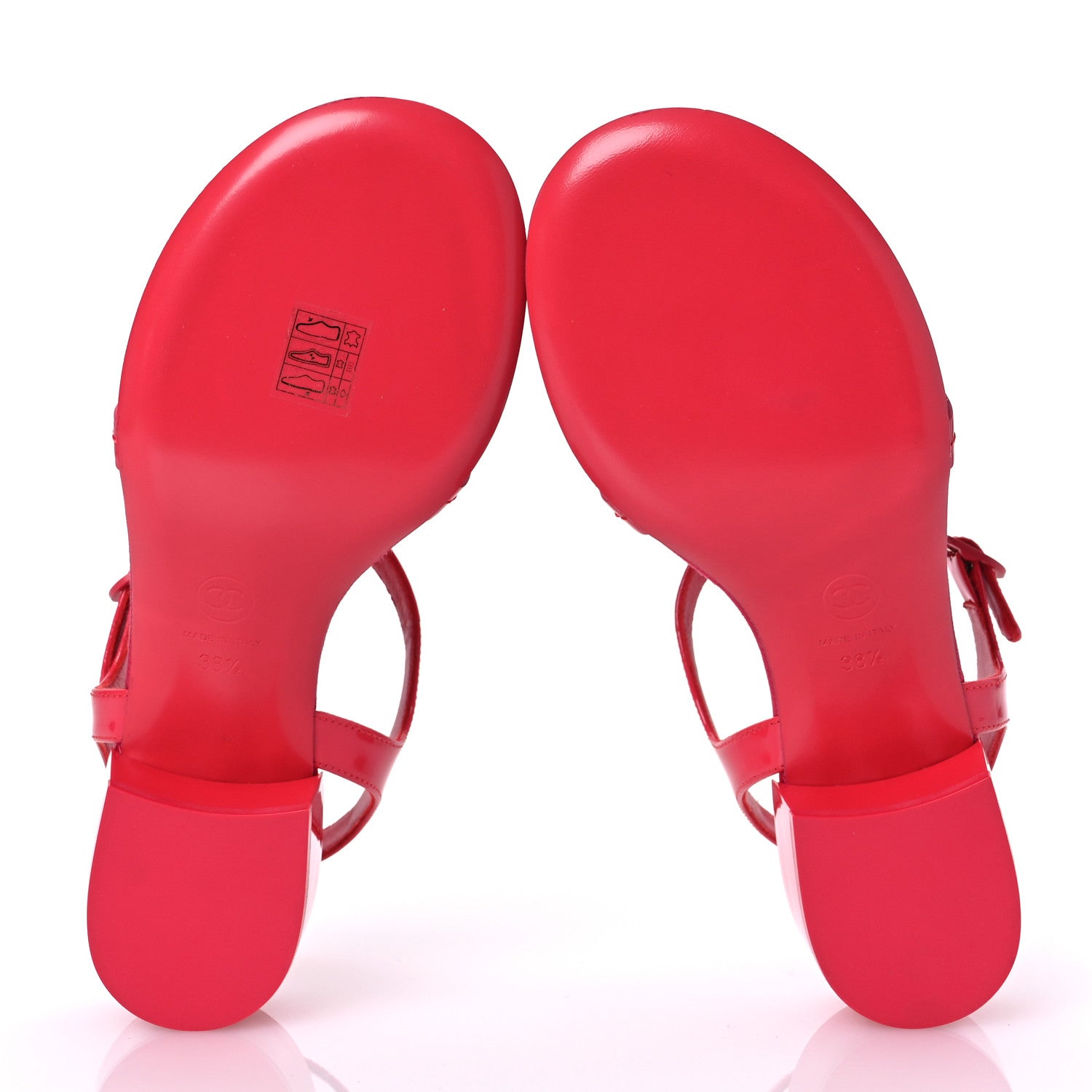 Chanel Patent CC Logo Thong Sandals 38.5 Red 7 of 12