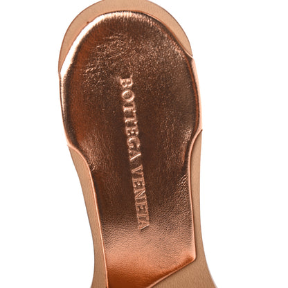 Bottega Veneta Metallic Nappa Intrecciato Heeled Sandals 36.5 Gold Peach 5 of 7