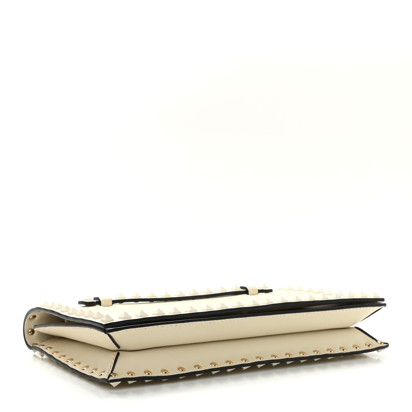 Nappa Rockstud Wristlet Clutch White