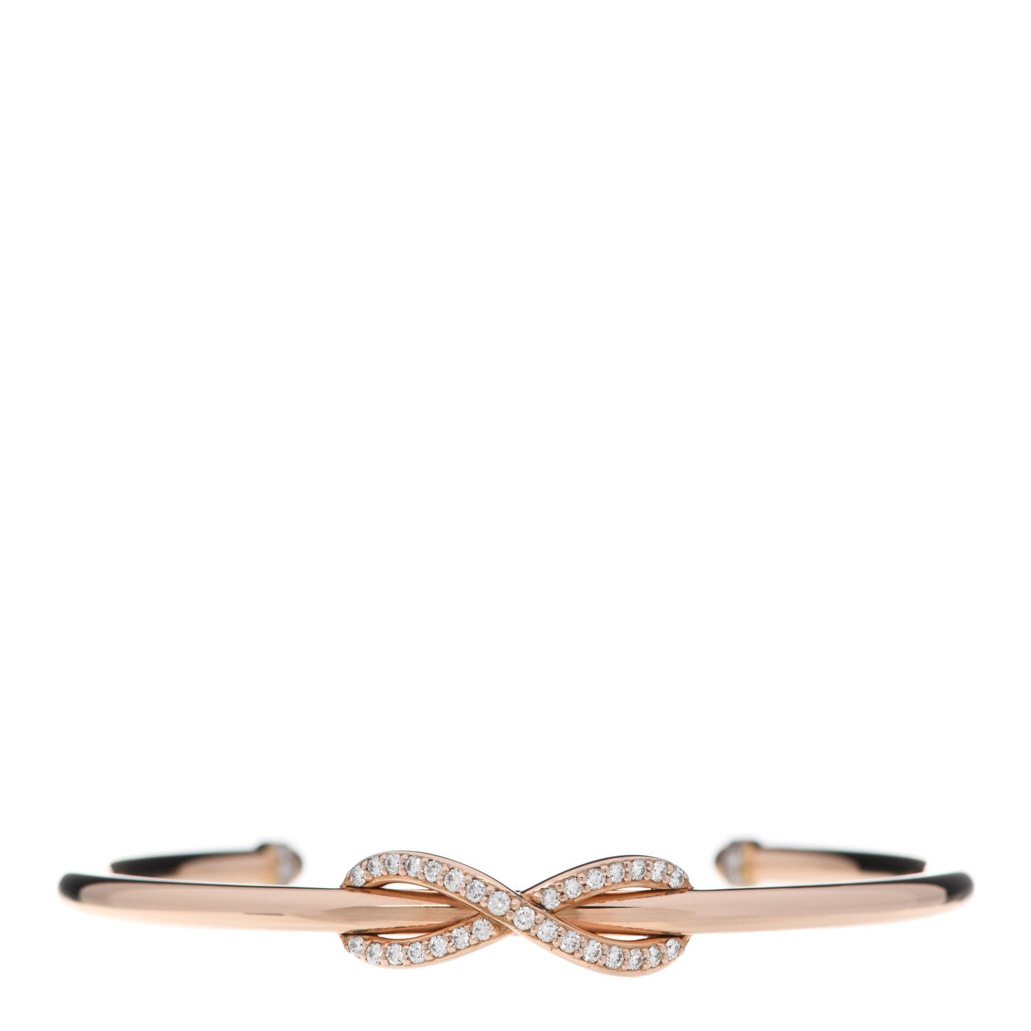 Tiffany 18K Rose Gold Diamond Infinity Cuff Bracelet 1 of 5