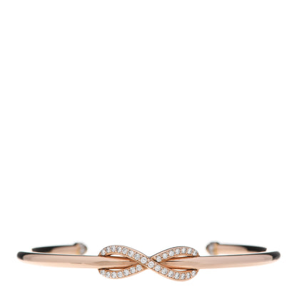 Tiffany 18K Rose Gold Diamond Infinity Cuff Bracelet 1 of 5