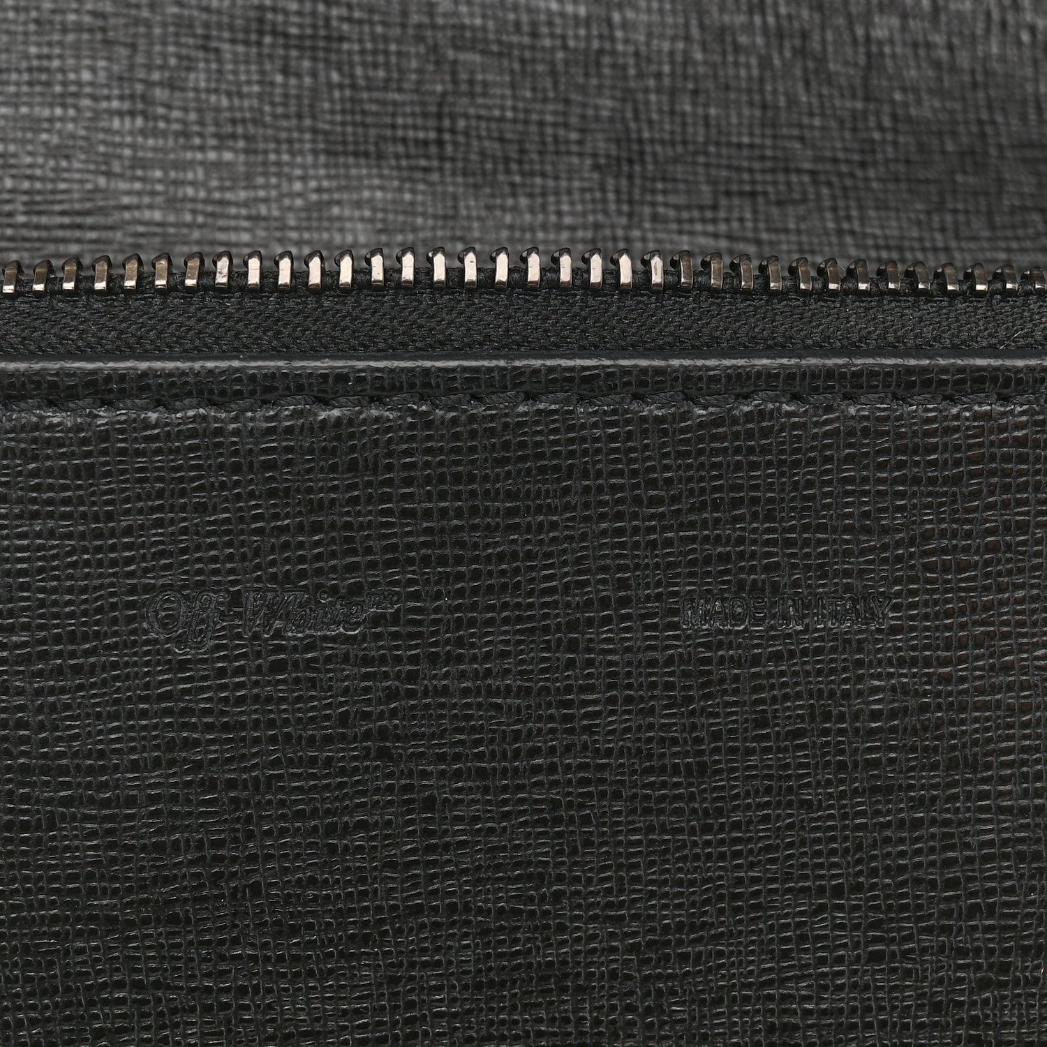 Off-White Saffiano Mini Binder Clip Bag Black White 6 of 13