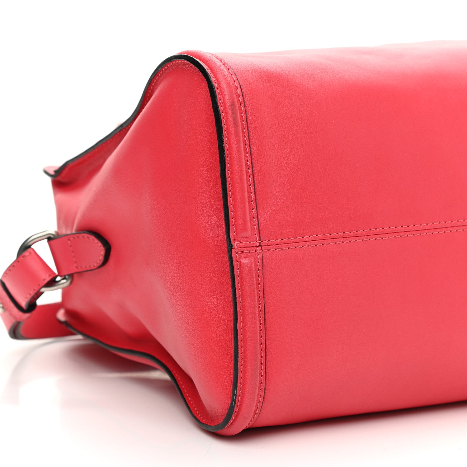 Alexander McQueen Pebbled Calfskin Small Skull Padlock Zip Around Tote Pink 7 of 8