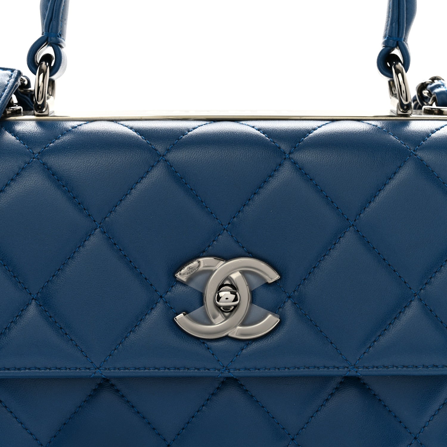 Chanel Lambskin Quilted Small Trendy CC Flap Dual Handle Bag Blue 9 of 12
