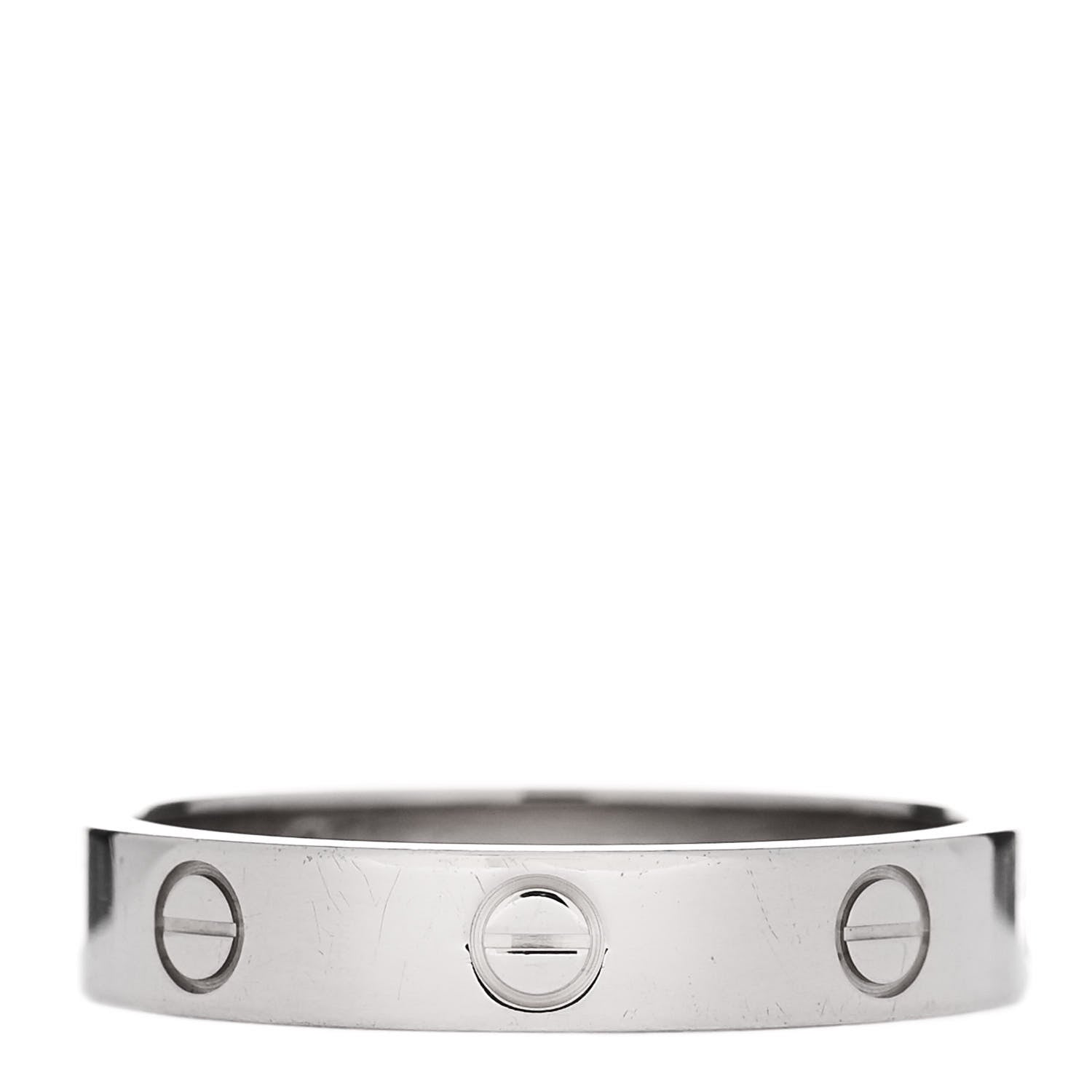 Cartier 18K White Gold 3.5mm LOVE Wedding Band Ring 58 8.25 1 of 5