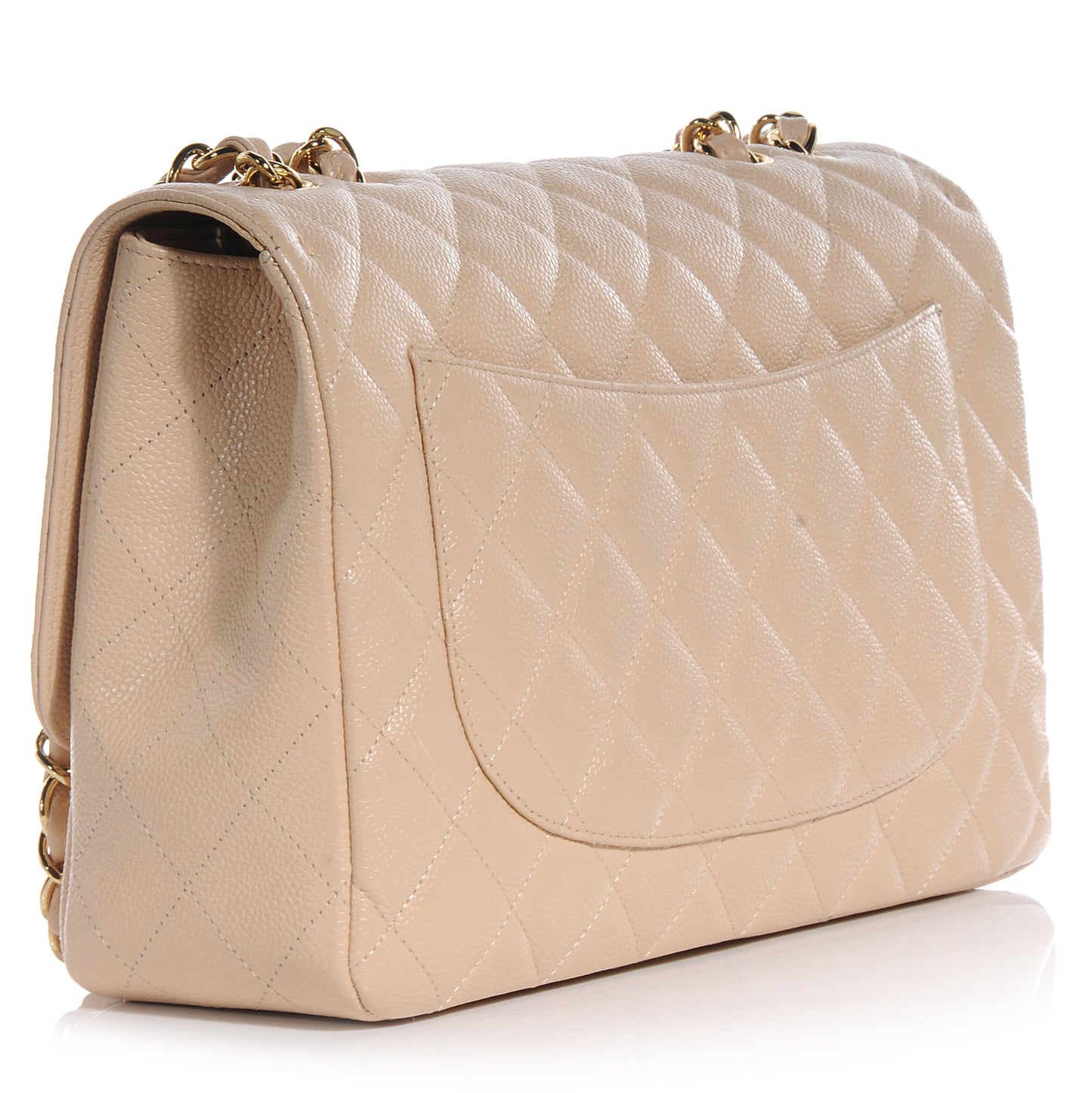 Caviar Jumbo Single Flap Beige Clair