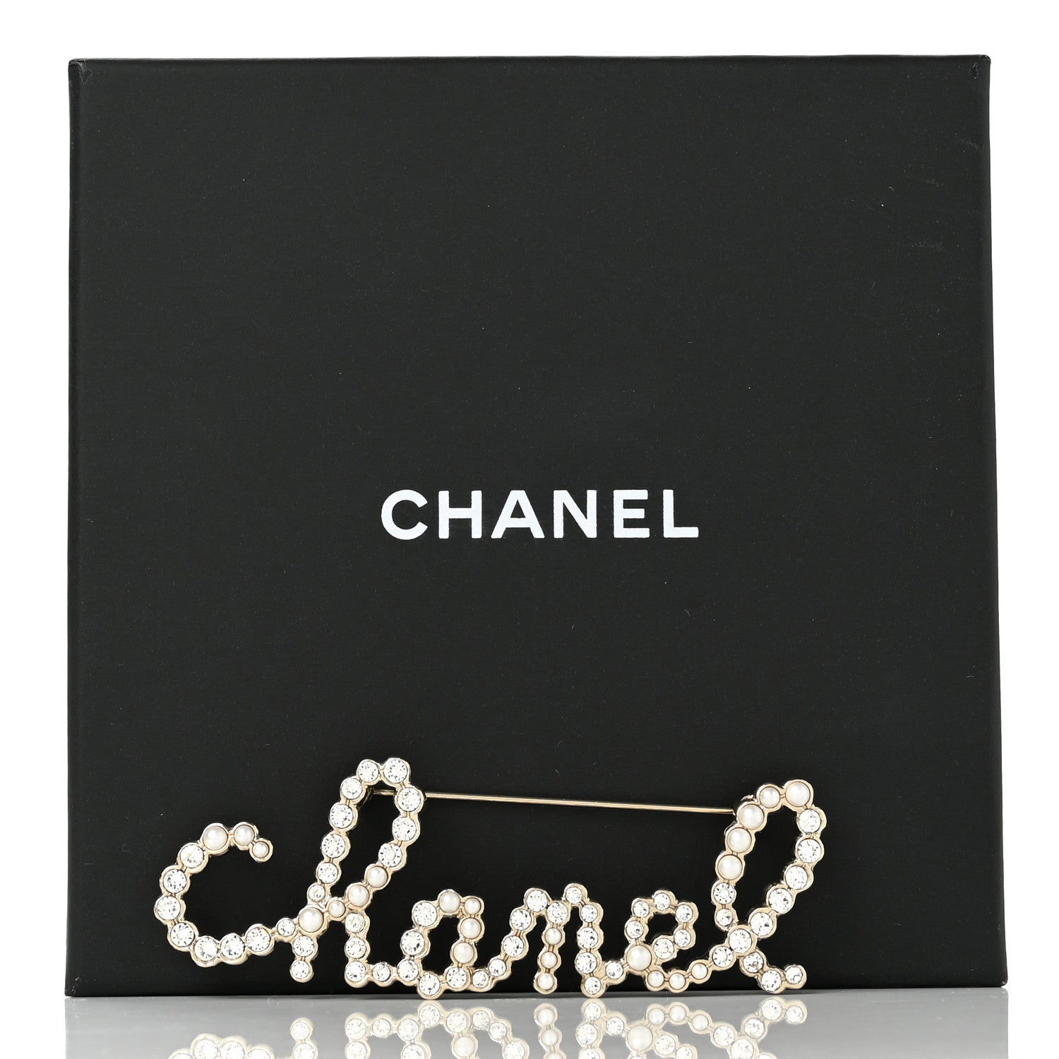 Chanel Metal Glass Swirling Pearls Brooch Pin Gold 5 of 5