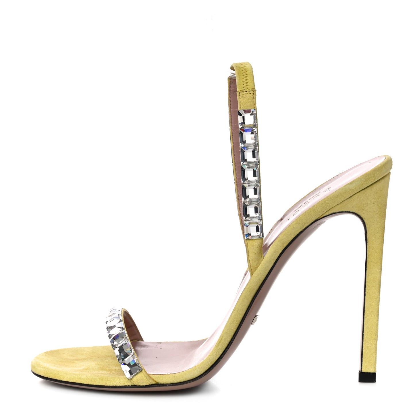 Crystal Kid Scamosciato Mallory Slingback Sandals 39.5 Transparent Mimosa Flower