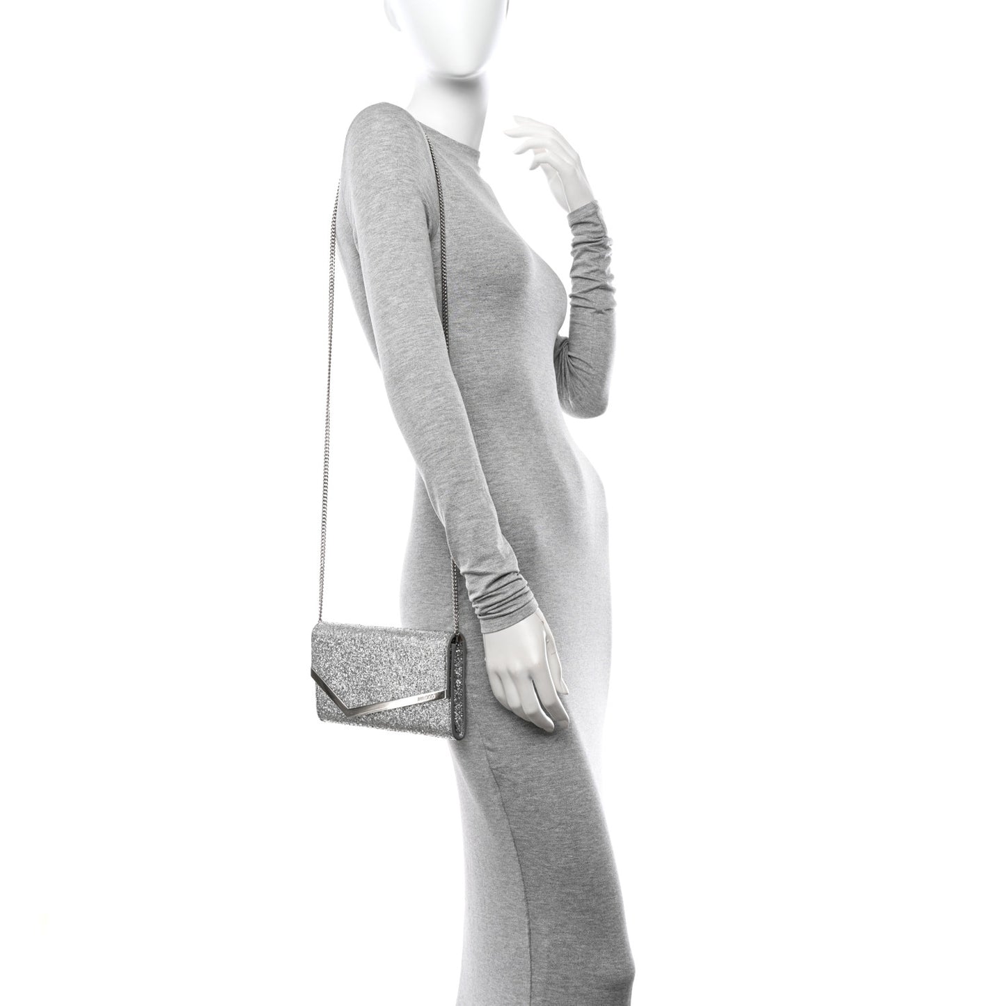 Glitter Emmie Clutch Silver
