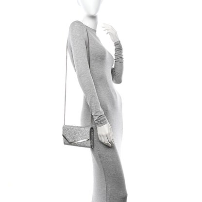 Jimmy Choo Glitter Emmie Clutch Silver 2 of 14