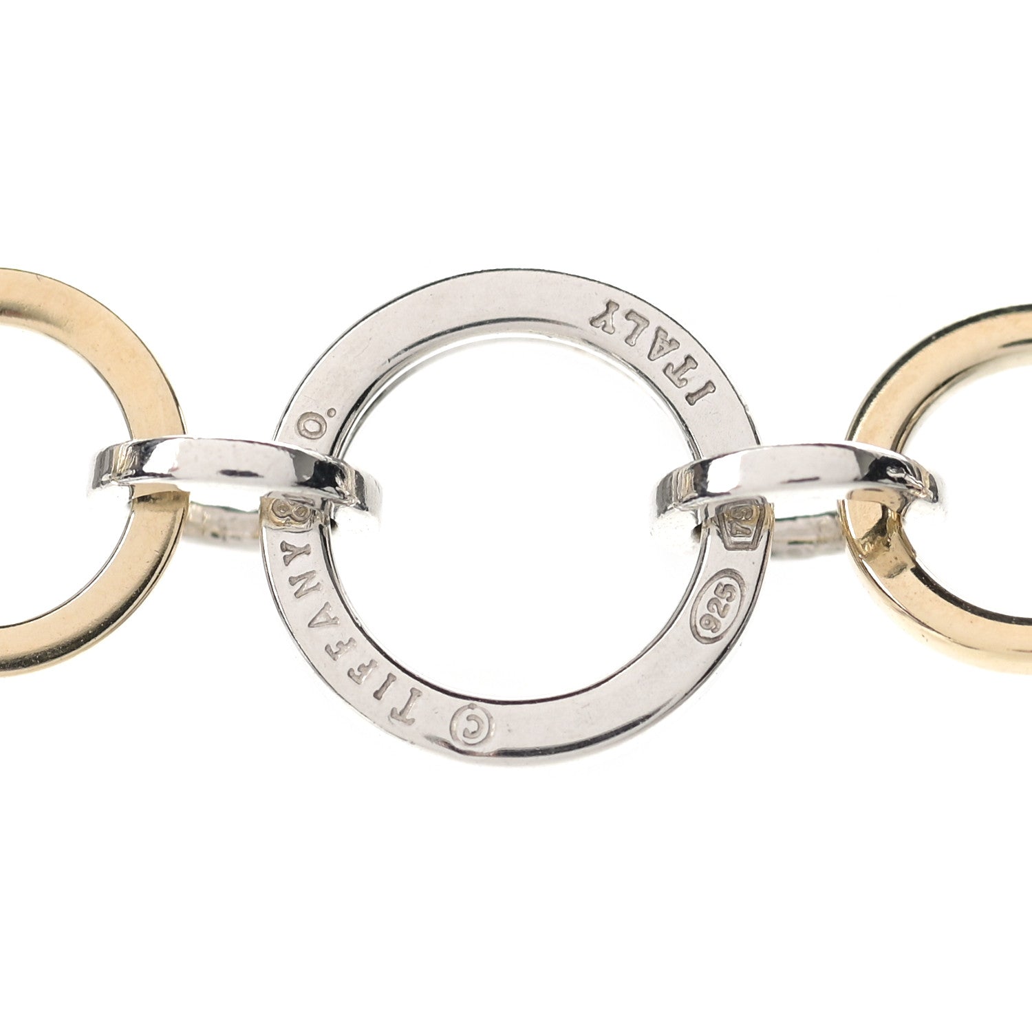 Tiffany Sterling Silver 18K Yellow Gold Interlocking Circles Link Necklace 5 of 5