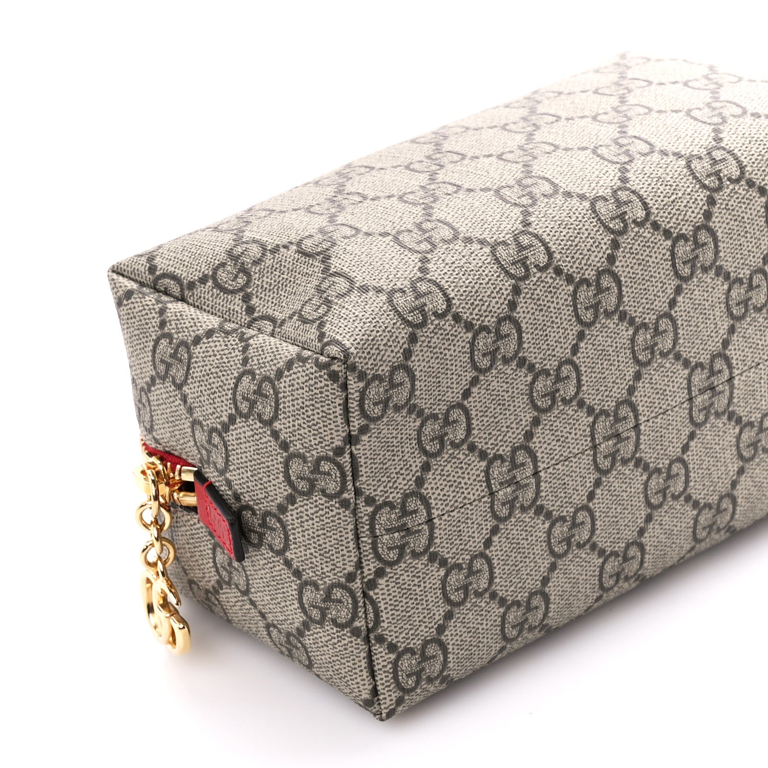 Gucci Soft GG Supreme Monogram Calfskin Medium Ophidia Cosmetic Case Beige Ebony Hibiscus Red 9 of 11