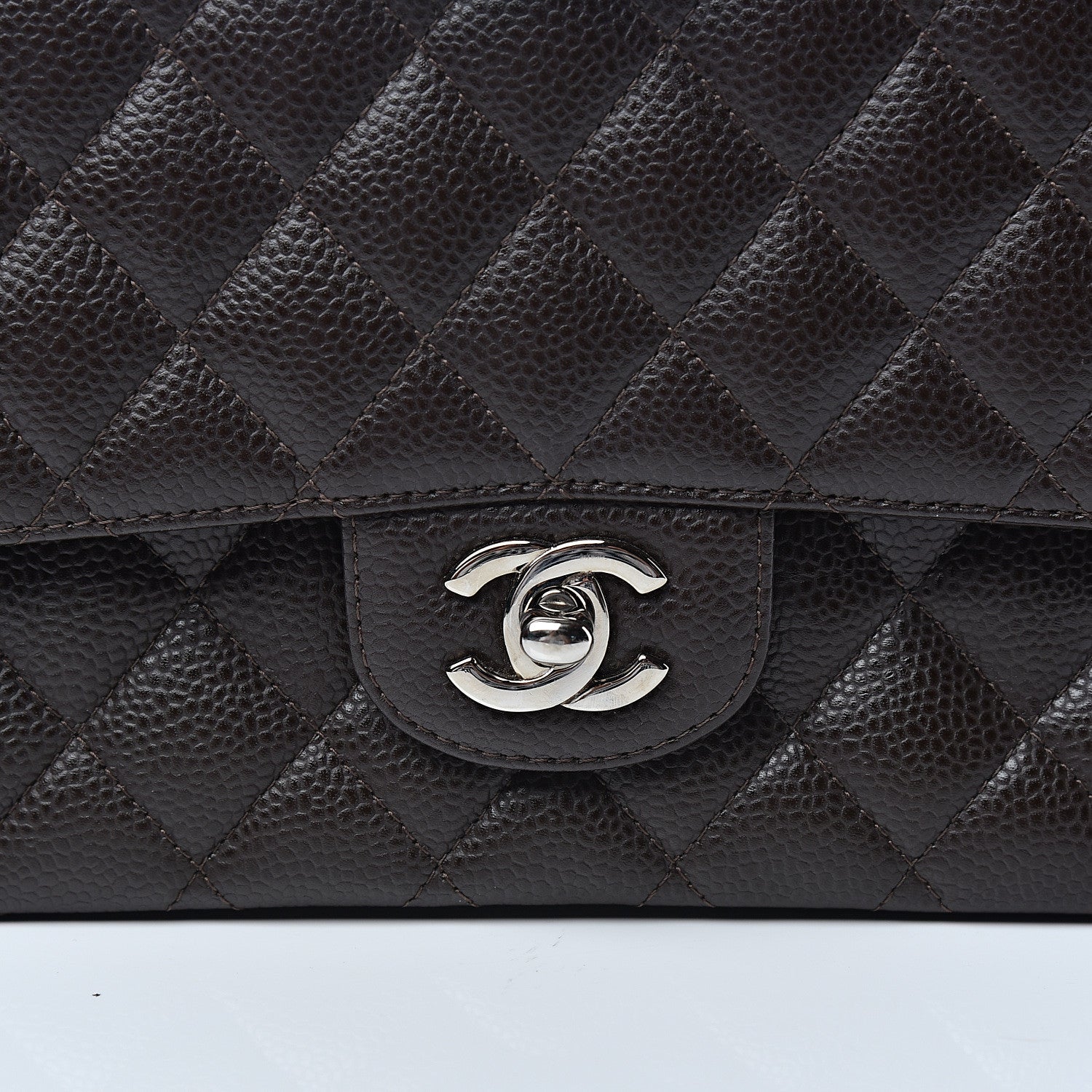 Chanel Caviar Quilted Medium Double Flap Brown 9 of 9