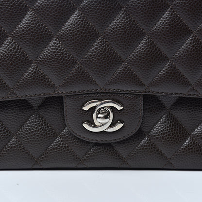 Chanel Caviar Quilted Medium Double Flap Brown 9 of 9