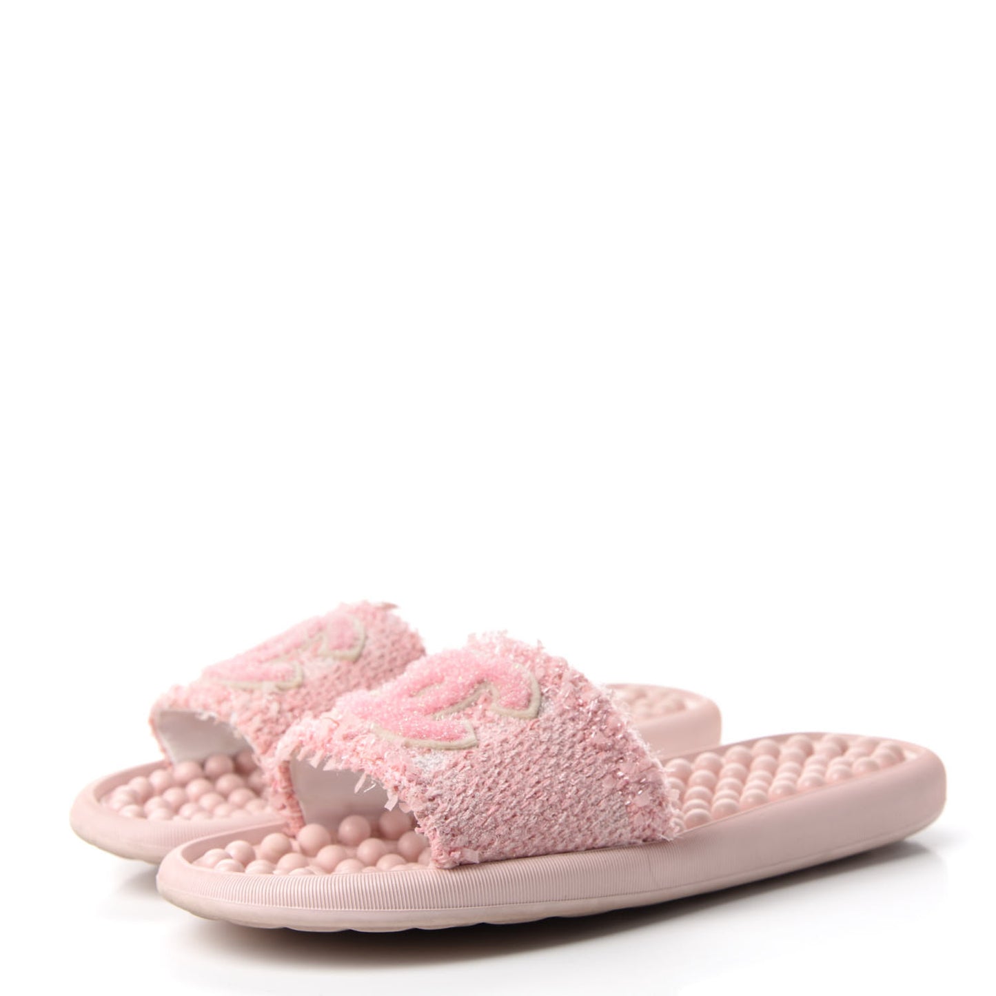 Tweed CC Mules 38 Pink Coral
