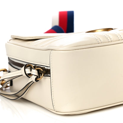 Gucci Calfskin Matelasse Sylvie Web Small GG Marmont Top Handle Shoulder Bag White 8 of 10