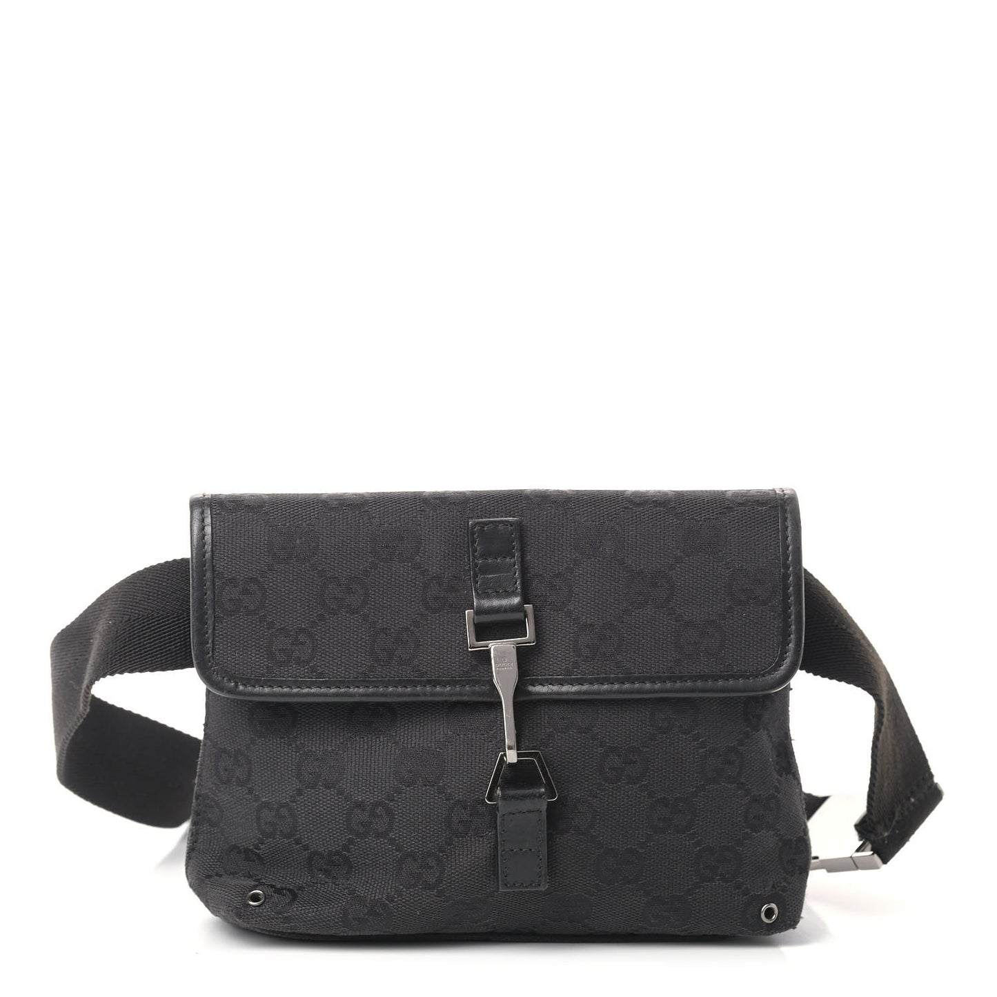 GG Monogram Web Flight Belt Bag Black