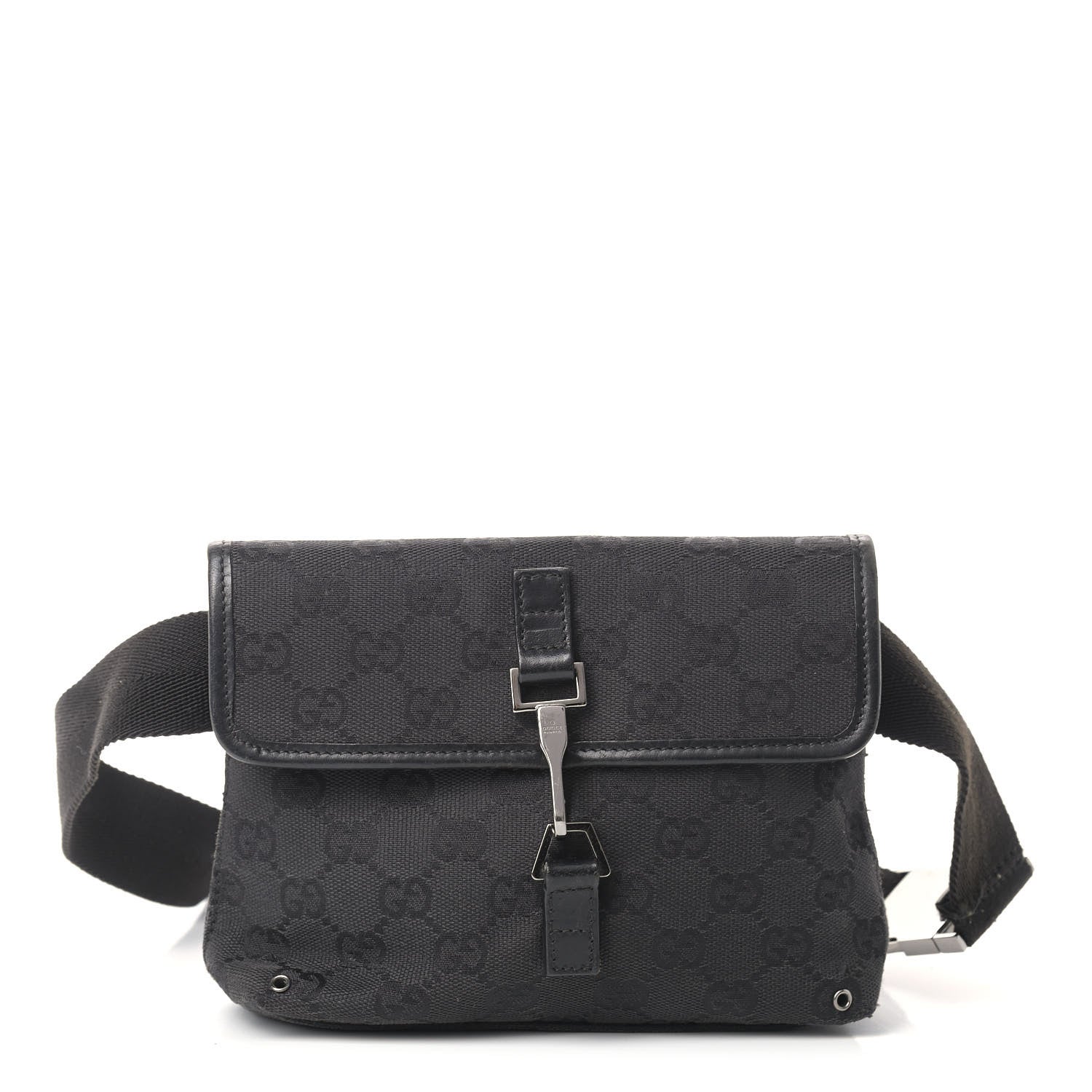 Gucci GG Monogram Web Flight Belt Bag Black 1 of 9